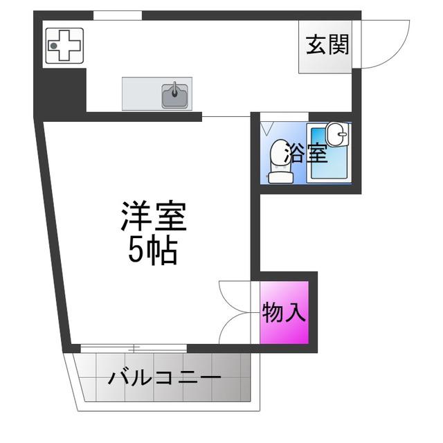 出戸ターミナルハイツ(ワンルーム/3階)の間取り写真