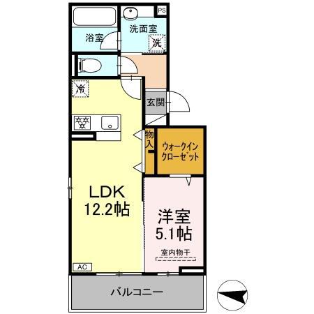HABITAT YOSHINO(1LDK/3階)の間取り写真