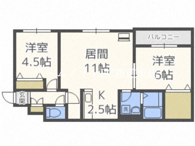 フォレストR(2LDK/2階)の間取り写真
