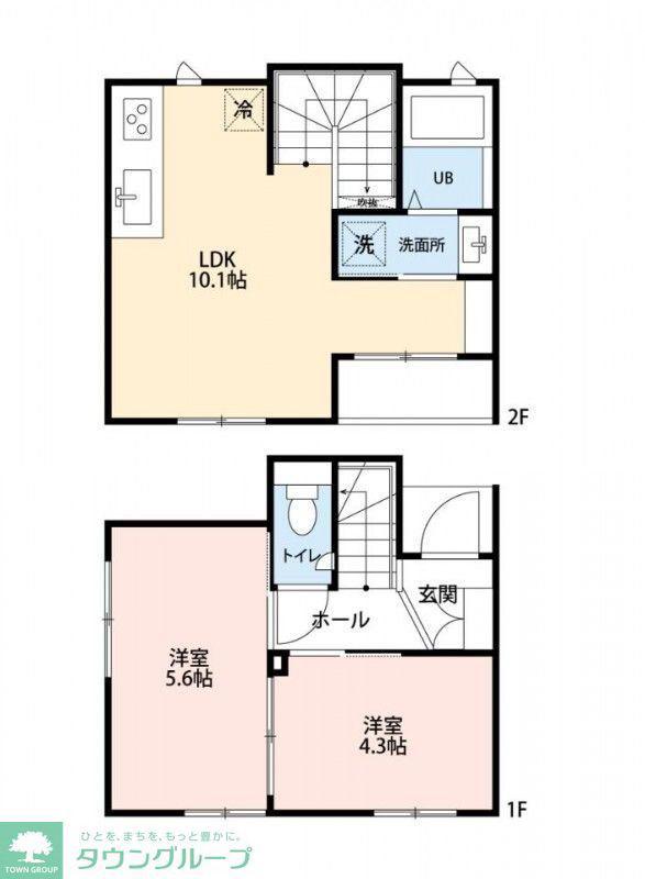 戸塚東3丁目アパート(2LDK/1階)の間取り写真