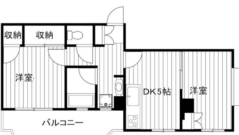 リヒテスハイム(2DK/2階)の間取り写真
