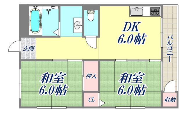 リアライズ朝日ヶ丘(3DK/3階)の間取り写真