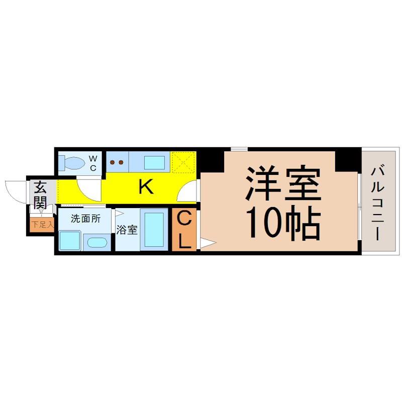 リヴシティ金山(1K/10階)の間取り写真