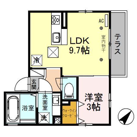 FELIZ COLINA(1LDK/1階)の間取り写真