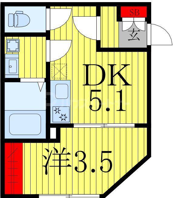 VINOSITY柏(1DK/3階)の間取り写真