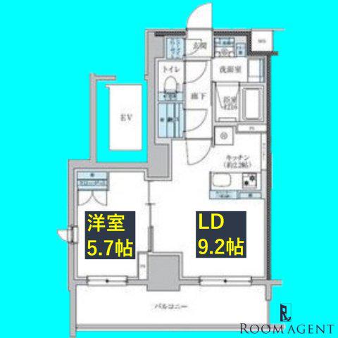 TENAS池下(1LDK/11階)の間取り写真