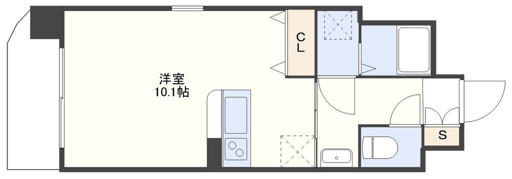 グランテージ鍛冶屋町(ワンルーム/4階)の間取り写真