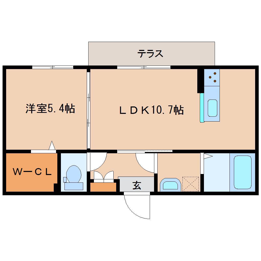 SHAMAISON神殿(1LDK/1階)の間取り写真