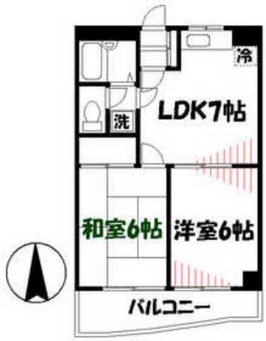 シーズ・レジデンス永福町パレス(2DK/2階)の間取り写真