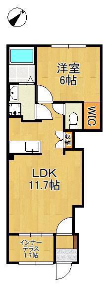 MAISON STELLA MON(1LDK/1階)の間取り写真