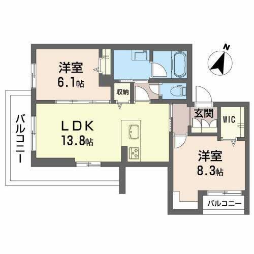 シャーメゾン MIRAI(2LDK/3階)の間取り写真