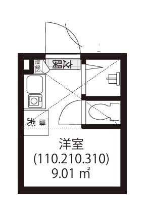 GARUNA OKUBO(ワンルーム/2階)の間取り写真
