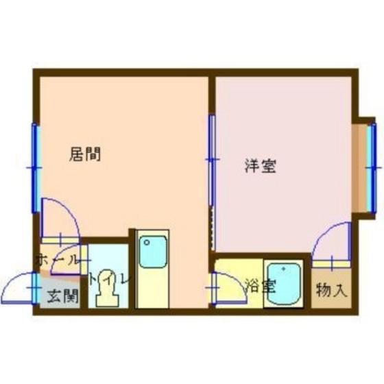 ダンディ船見JR(1DK/2階)の間取り写真