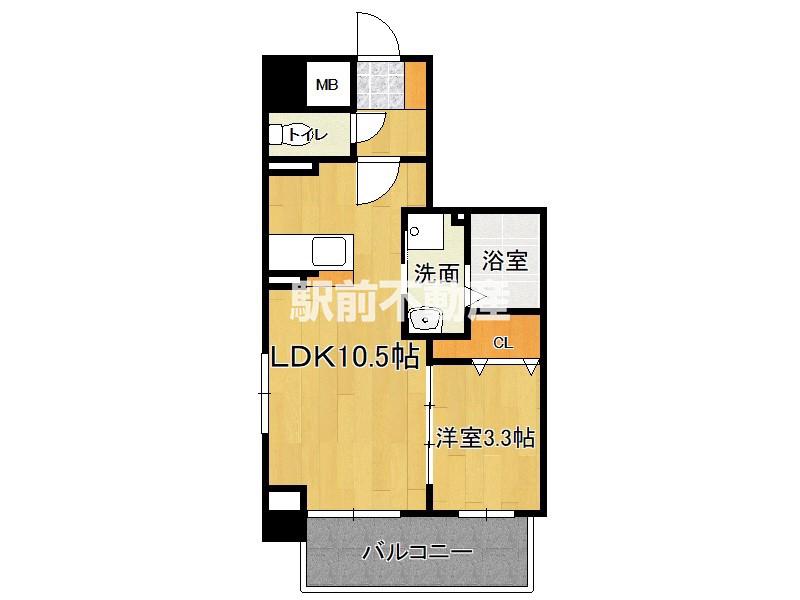 ウッドハーツ(1LDK/2階)の間取り写真