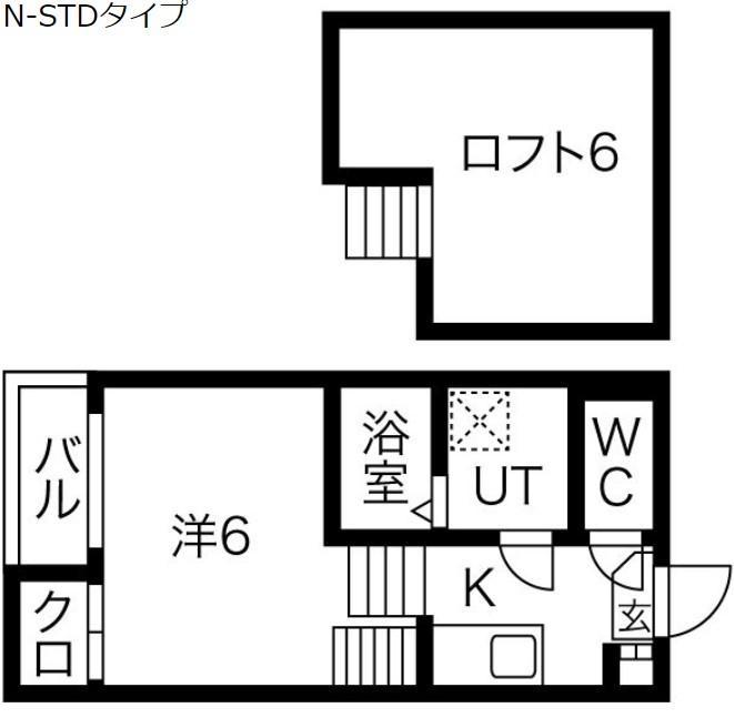 レグルス千種(1K/1階)の間取り写真