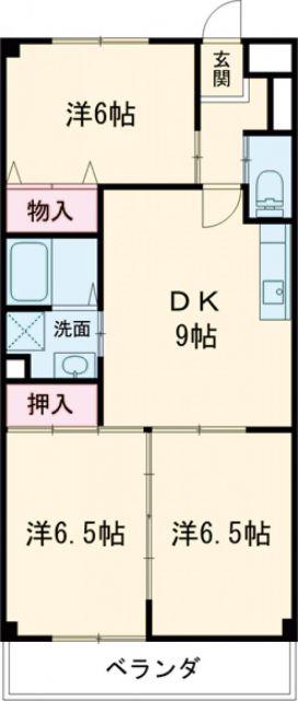 アーバンコア禾森(3DK/4階)の間取り写真