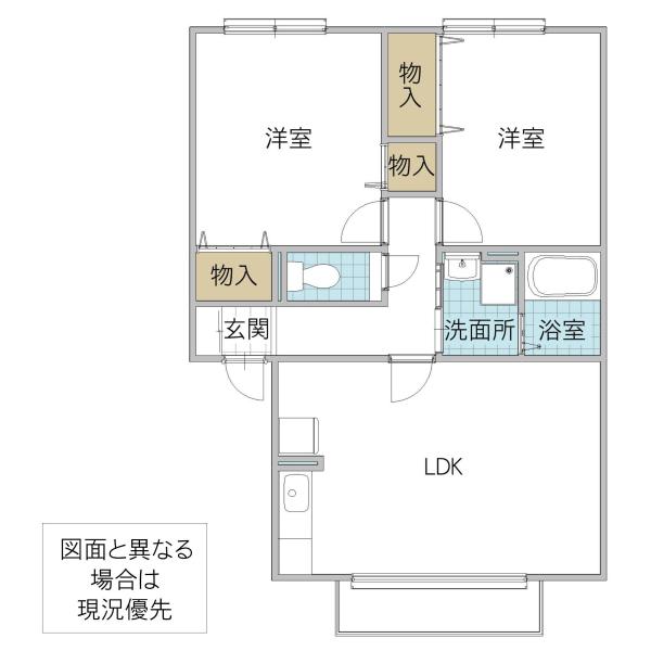 パームガーデン C(2LDK/1階)の間取り写真