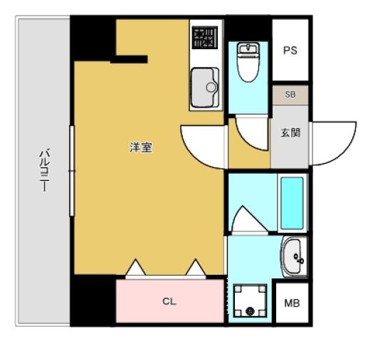 ヴィラ博丈横川(ワンルーム/6階)の間取り写真