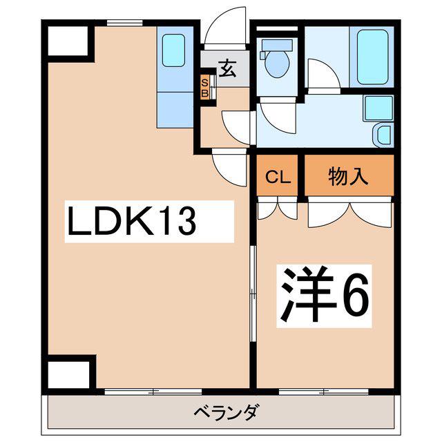 パラッツォ城東(1LDK/4階)の間取り写真
