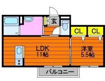 コンフォート(1LDK/1階)の間取り写真