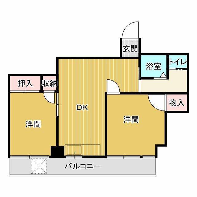 ニューイースタンハイツ(2DK/2階)の間取り写真