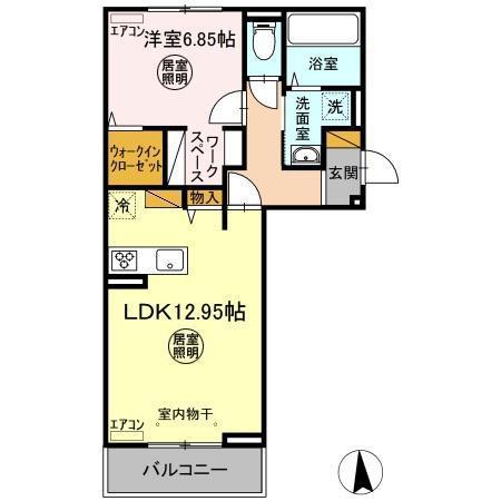 ラヴィエベールII(1LDK/3階)の間取り写真