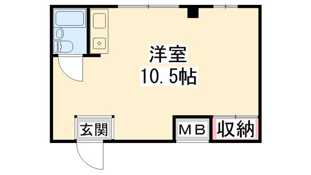 久代ハイツ(ワンルーム/1階)の間取り写真