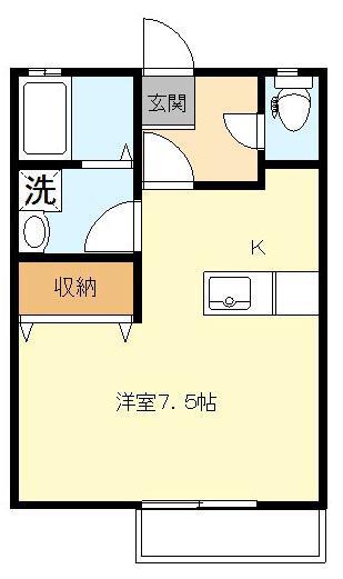 アルグレイⅣ(1K/1階)の間取り写真