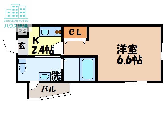 VIALE赤迫(1K/3階)の間取り写真