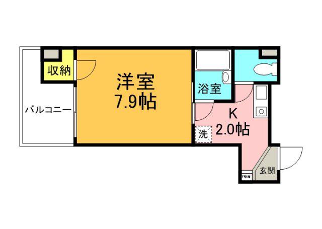 カーサトランプ並木M12(1K/6階)の間取り写真