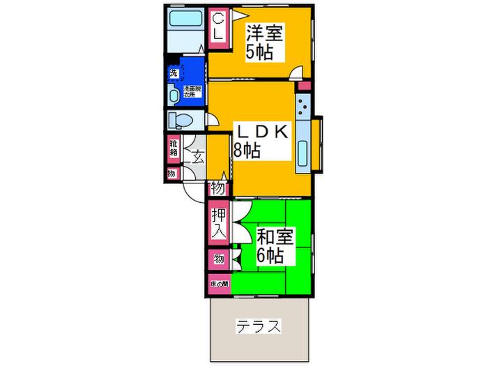 近鉄南大阪線 古市駅(大阪) 徒歩22分 2階建 築25年(2LDK/1階)の間取り写真