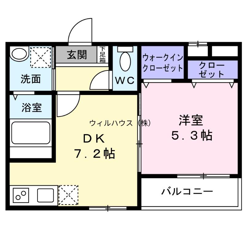 フジパレス高石駅北5番館(1DK/1階)の間取り写真