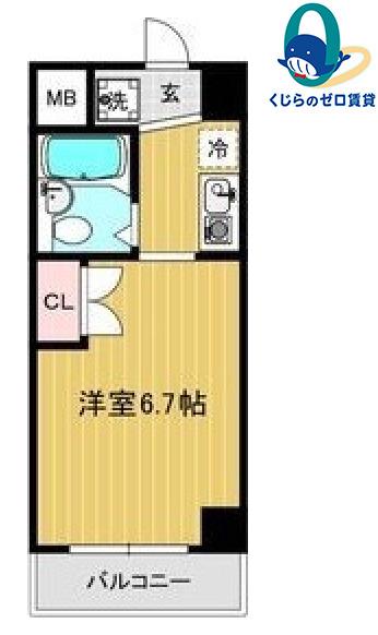 リアライズ伝馬(1K/8階)の間取り写真