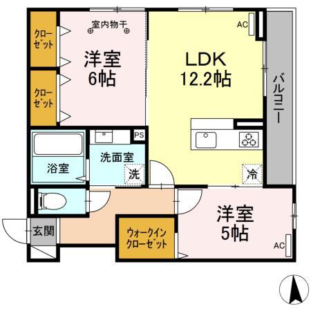 D-ROOMフィオレンテ富沢西(2LDK/3階)の間取り写真