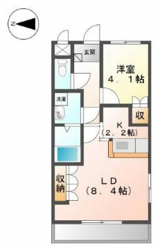 コンフォース行事(1LDK/1階)の間取り写真