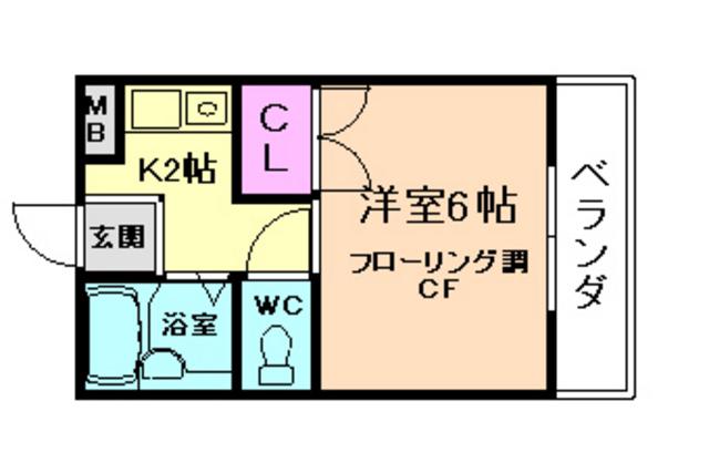 サウスロードIII(1K/3階)の間取り写真