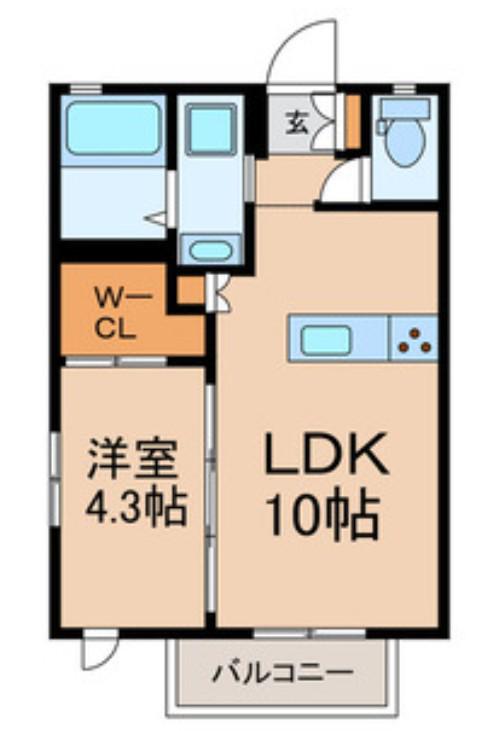メゾンバーニーズ(1LDK/1階)の間取り写真
