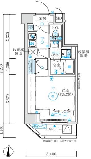 MAXIV練馬TRE(1K/2階)の間取り写真