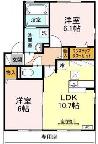 サンモール・Y B棟(2LDK/1階)の間取り写真