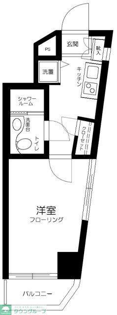 スカイコート新宿曙橋(1K/9階)の間取り写真