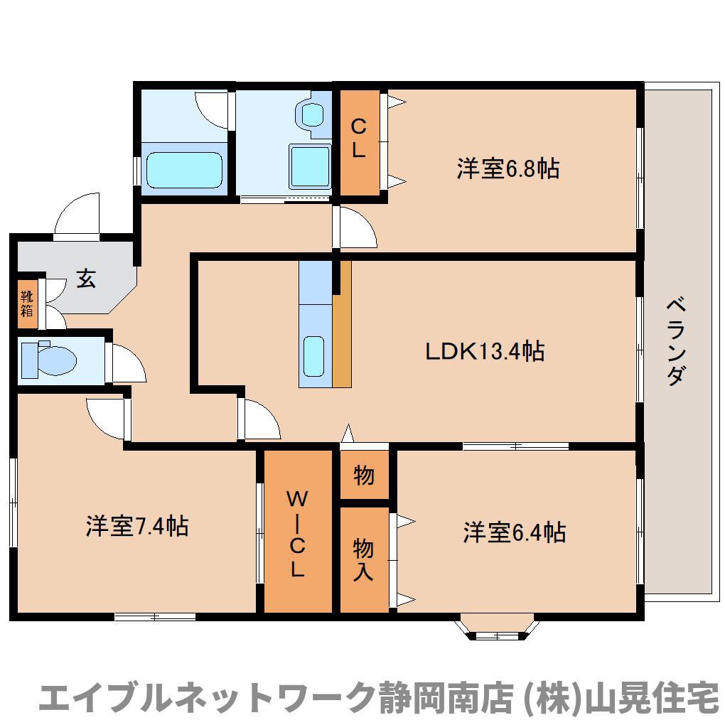 グレース緑風館(3LDK/4階)の間取り写真