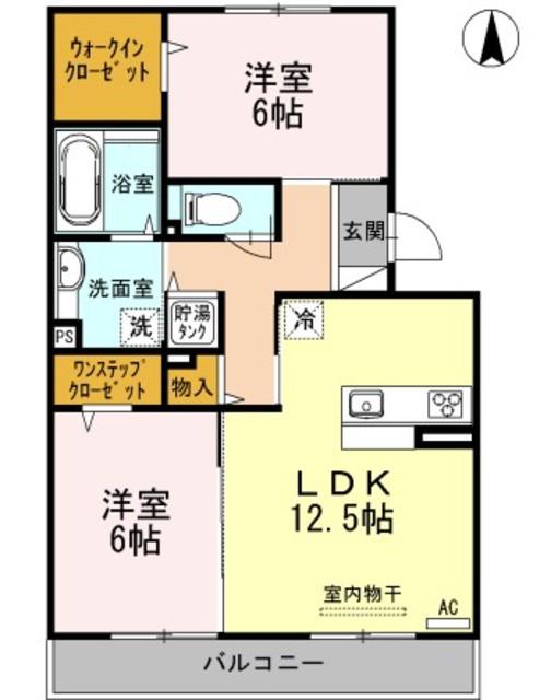 ラ ファミーユ(2LDK/2階)の間取り写真
