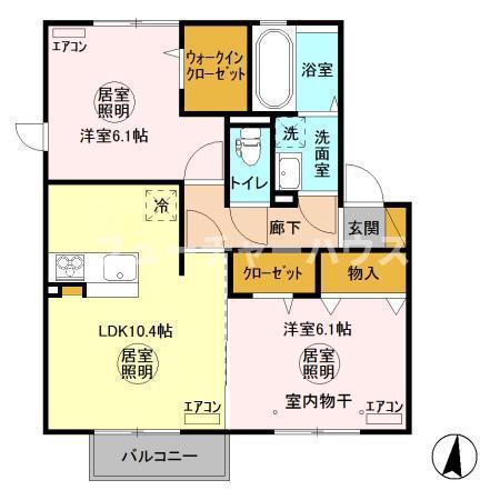 グランマーレO(2LDK/2階)の間取り写真