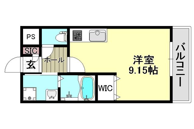 アーバンライフ茨木(ワンルーム/1階)の間取り写真