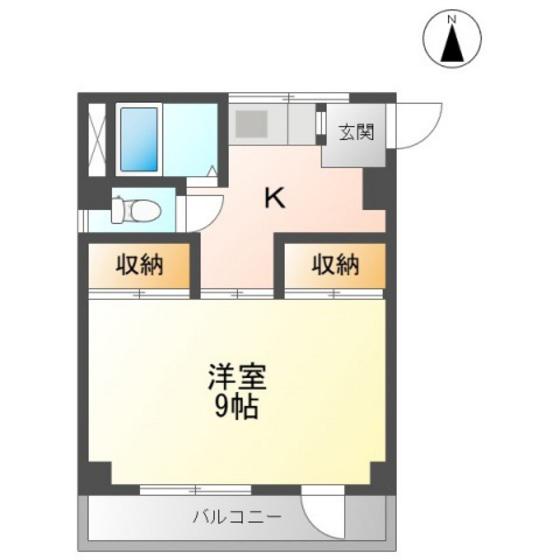 サンジェルマン富田町(1K/5階)の間取り写真