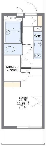 レオパレスアルファード(1K/1階)の間取り写真