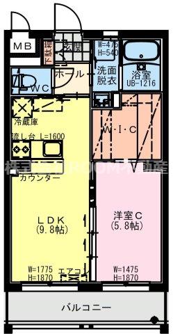 FIORE REIZIII(1LDK/4階)の間取り写真