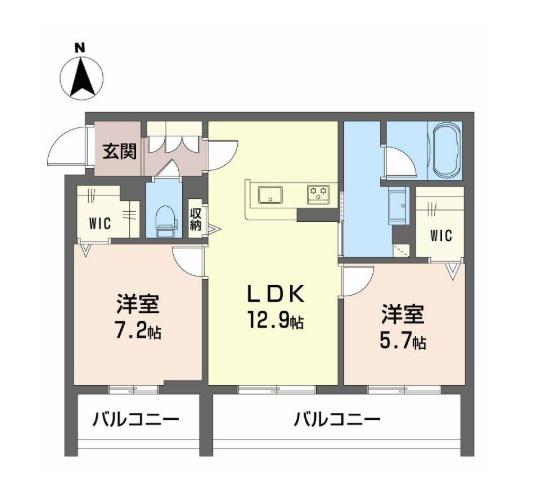 パルクブリーゼII(2LDK/2階)の間取り写真