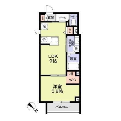 ヴィラ赤木屋 喜多見(1LDK/3階)の間取り写真