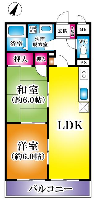 メゾンセピア(2LDK/2階)の間取り写真